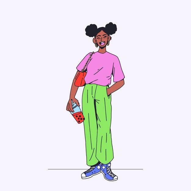 Illustrazione di donna nera disegnata a mano