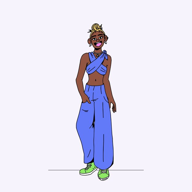 Illustrazione di donna nera disegnata a mano