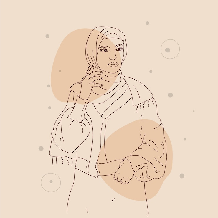 Vettore gratuito illustrazione di donne iraniane piatte disegnate a mano