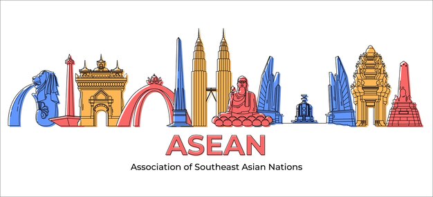Illustrazione di edificio Asean