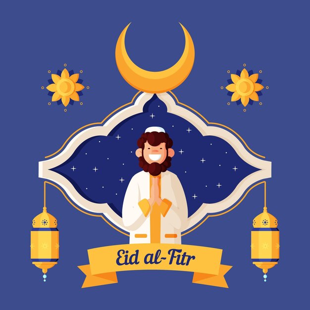 Illustrazione di eid al-fitr piatta