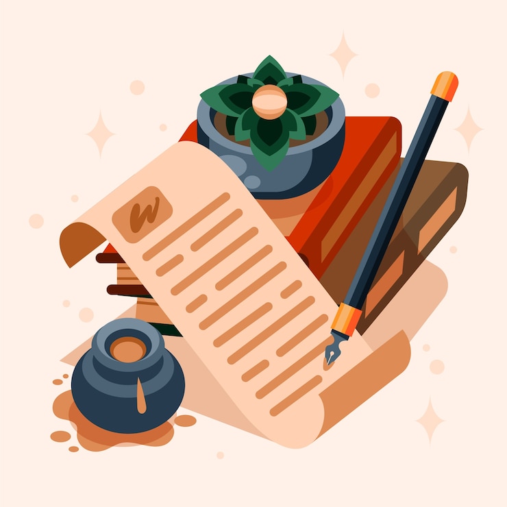 Vettore gratuito illustrazione di elementi di poesia di design piatto disegnato a mano