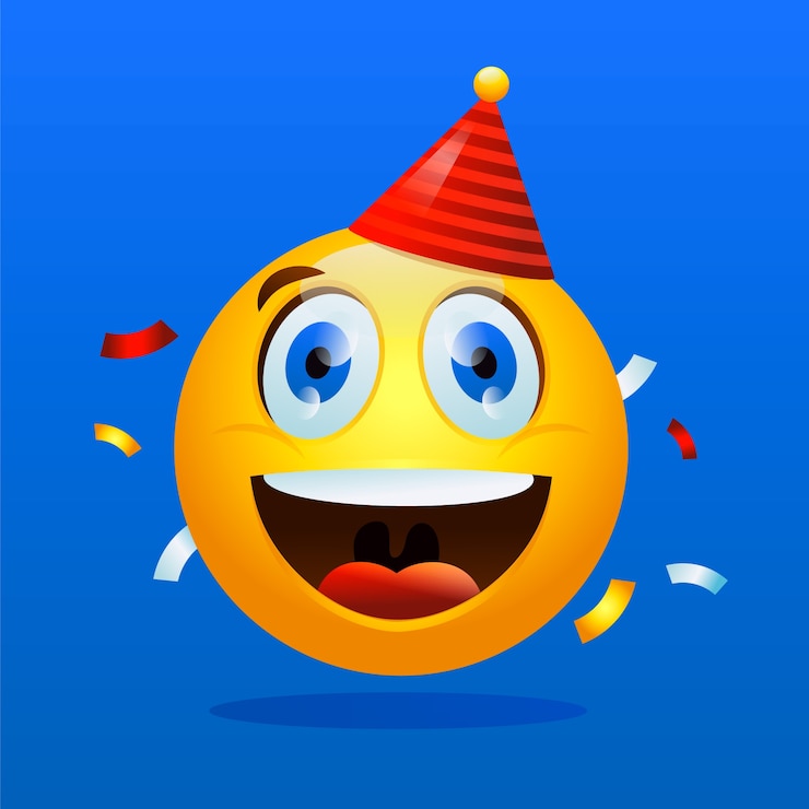 Vettore gratuito illustrazione di emoji di compleanno