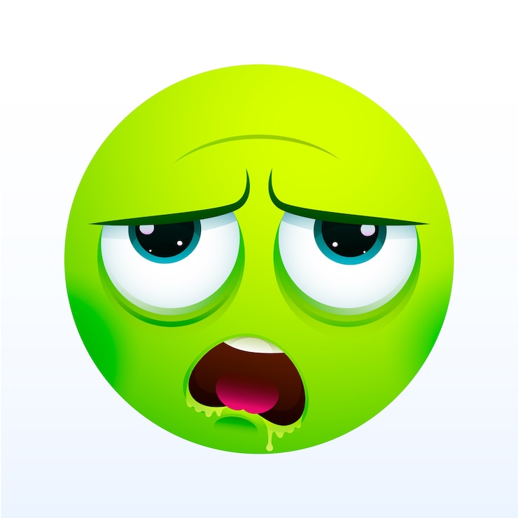 Vettore gratuito illustrazione di emoji di disgusto gradiente