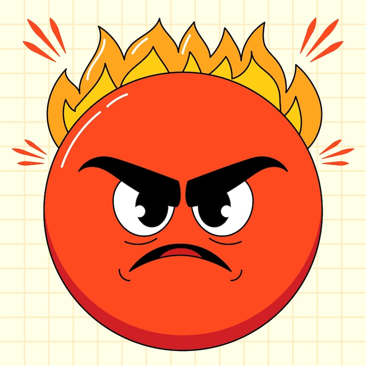 Vettore gratuito illustrazione di emoji di odio a disegno piatto