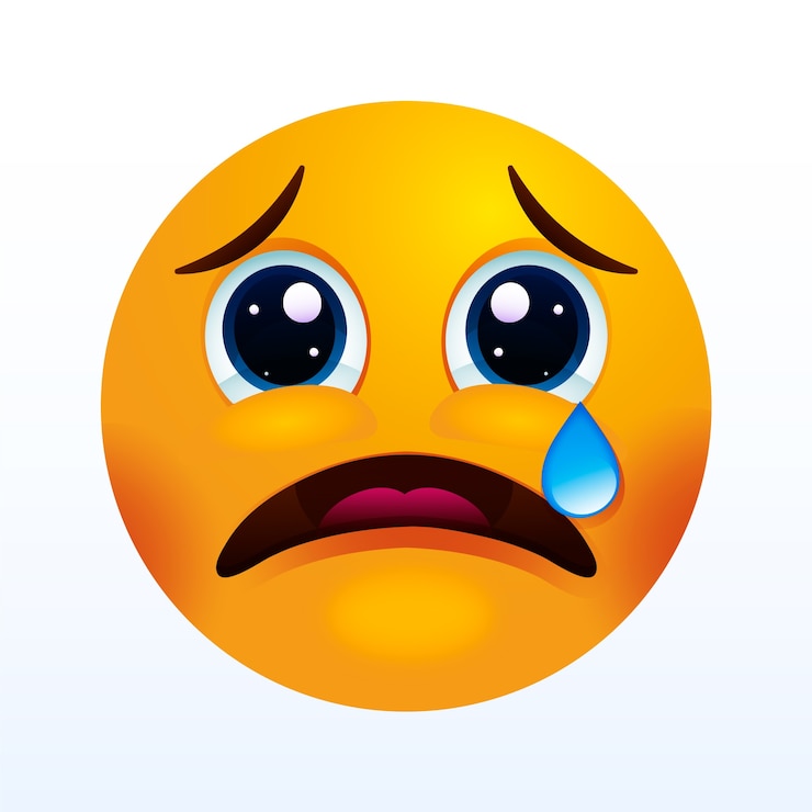 Vettore gratuito illustrazione di emoji triste gradiente