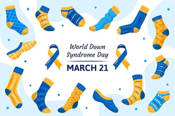 Vettore gratuito illustrazione di evento della giornata mondiale della sindrome di down