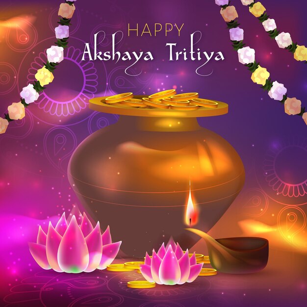 Illustrazione di evento di tritiya di Akshaya con le monete