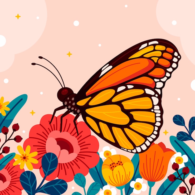 Vettore gratuito illustrazione di farfalla disegnata a mano