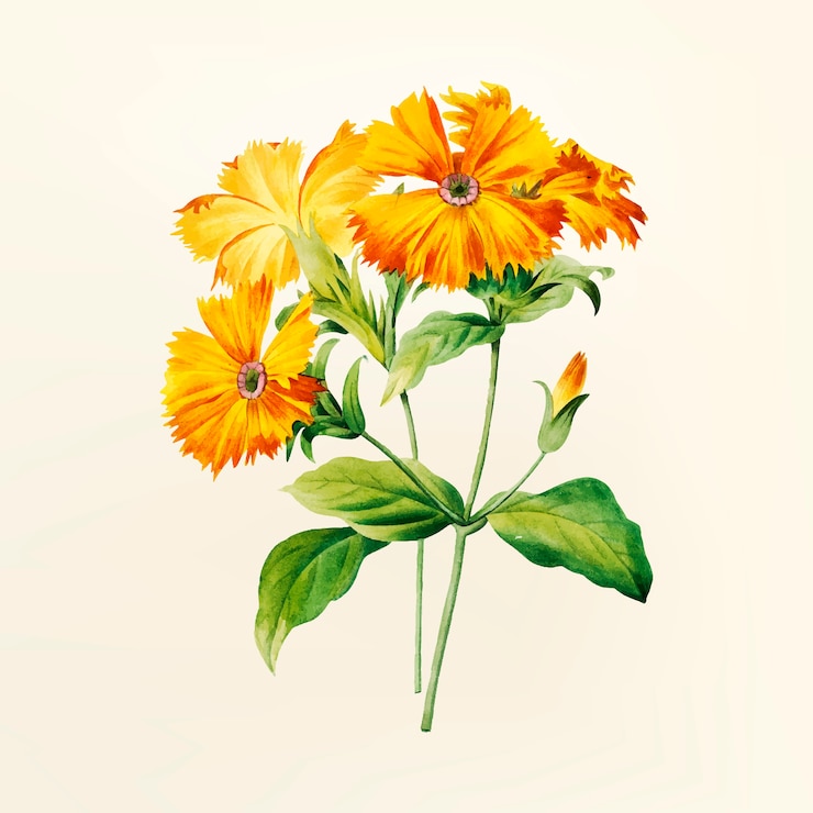 Vettore gratuito illustrazione di fiori d'epoca