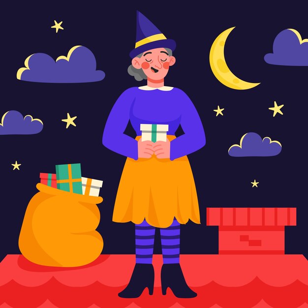 Illustrazione di Flat befana