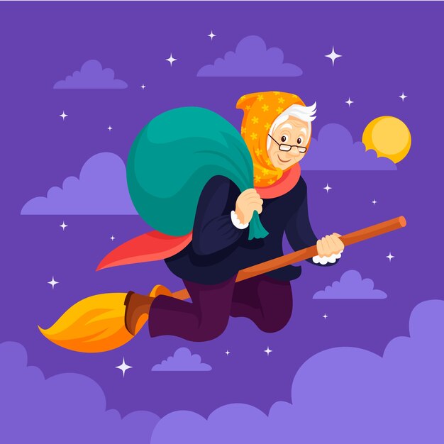 Illustrazione di Flat befana