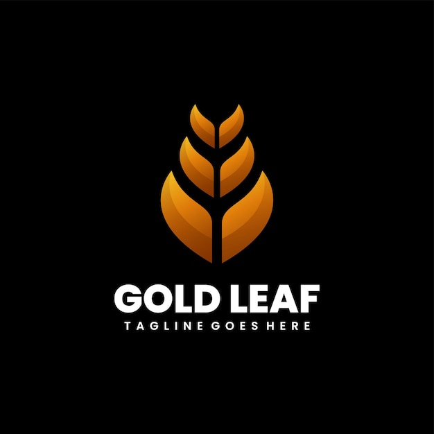 illustrazione di foglia oro design logo colorato