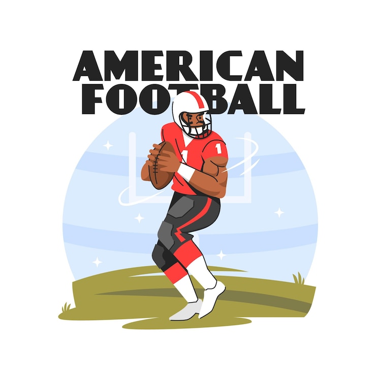 Vettore gratuito illustrazione di football americano