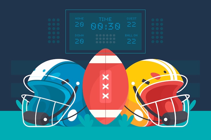 Vettore gratuito illustrazione di football americano