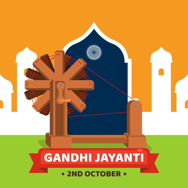 Illustrazione di Gandhi jayanti
