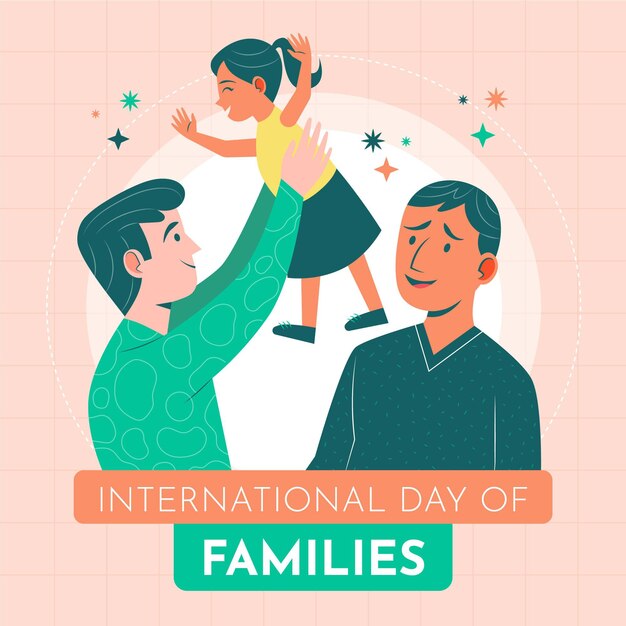 Illustrazione di giornata internazionale piatta organica delle famiglie
