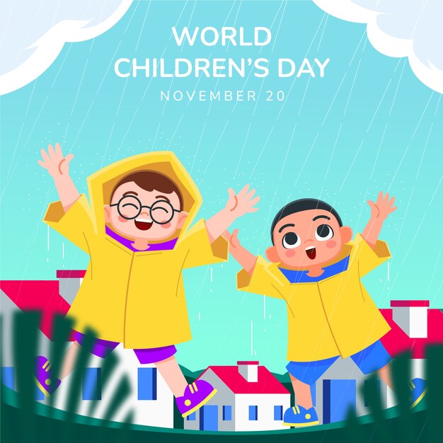 Illustrazione di giornata mondiale dei bambini piatto