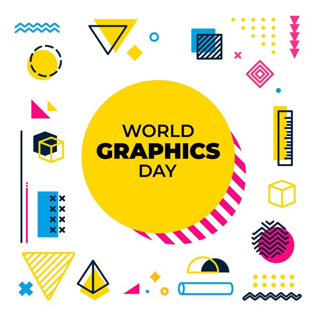 Illustrazione di giornata mondiale della grafica piatta