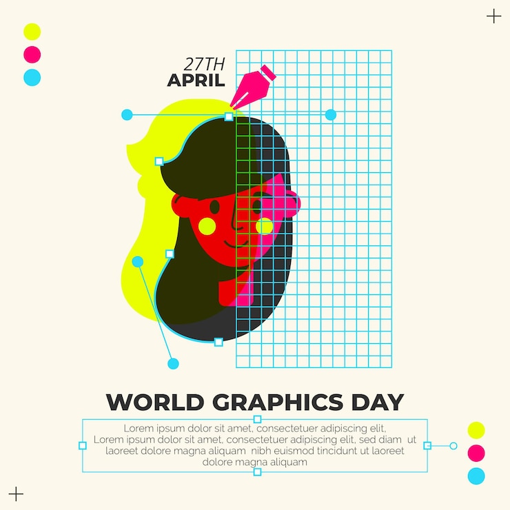 Vettore gratuito illustrazione di giornata mondiale della grafica piatta