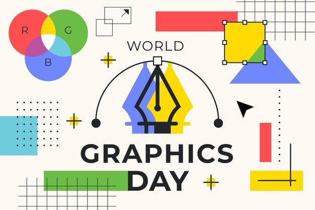 Illustrazione di giornata mondiale della grafica piatta