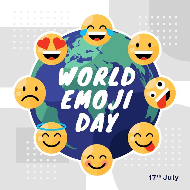 Illustrazione di giornata mondiale emoji piatta