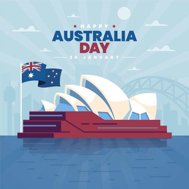 Illustrazione di giorno di design piatto australia
