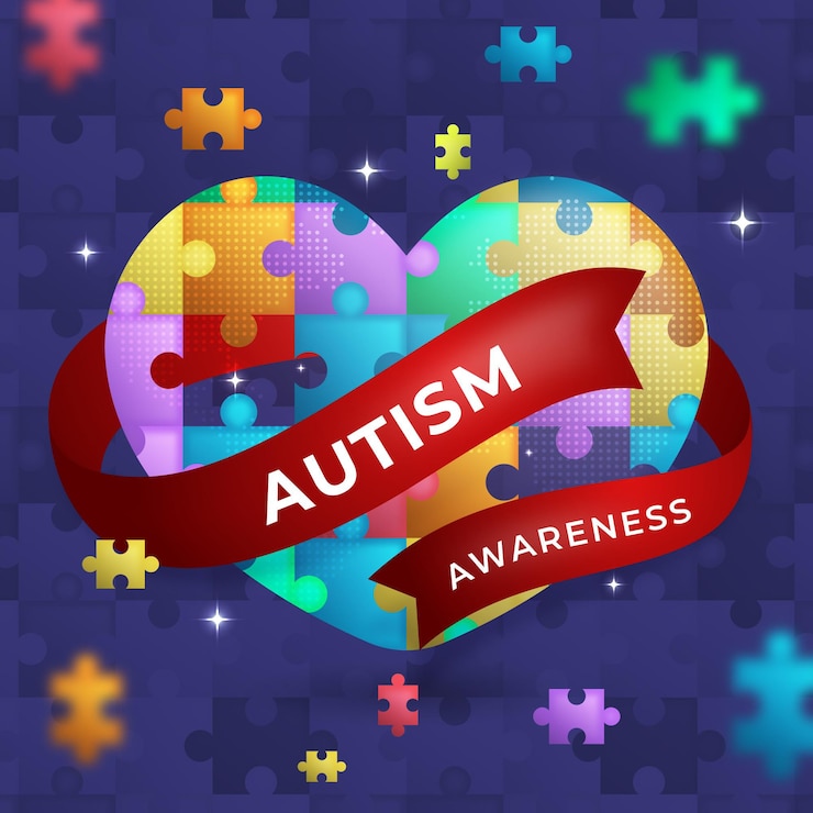 Vettore gratuito illustrazione di giorno di sensibilizzazione sull'autismo mondiale gradiente
