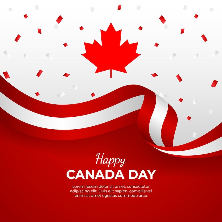 Vettore gratuito illustrazione di gradient canada day