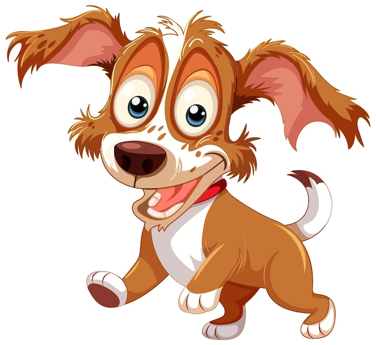 Vettore gratuito illustrazione di happy cartoon puppy