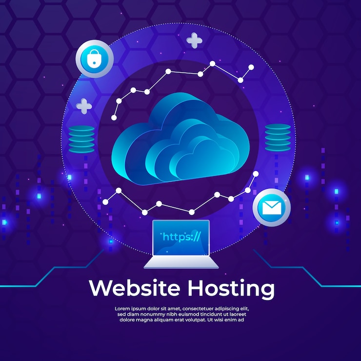 Vettore gratuito illustrazione di hosting di siti web creativi