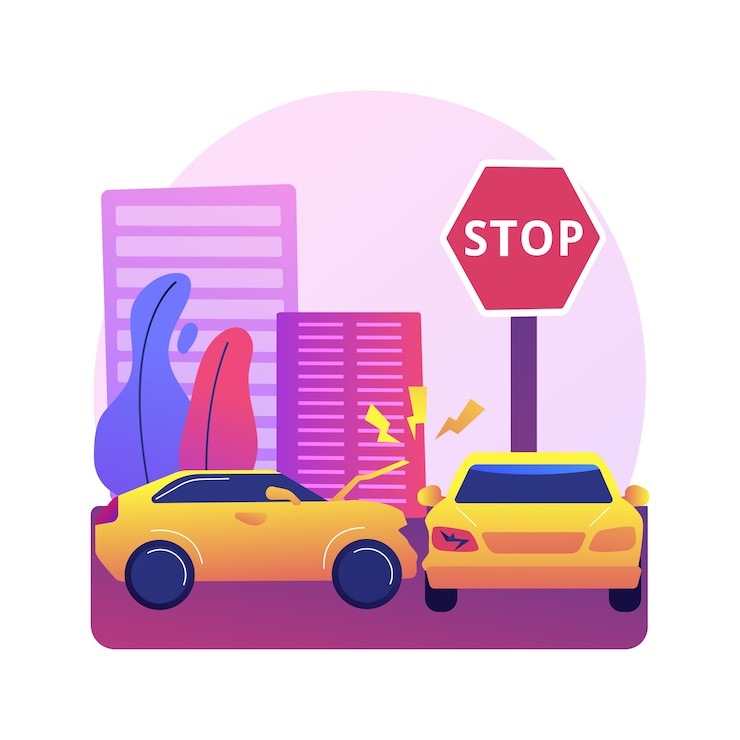Vettore gratuito illustrazione di incidente stradale