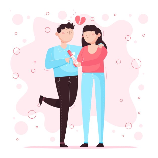 Illustrazione di infertilità design piatto disegnato a mano