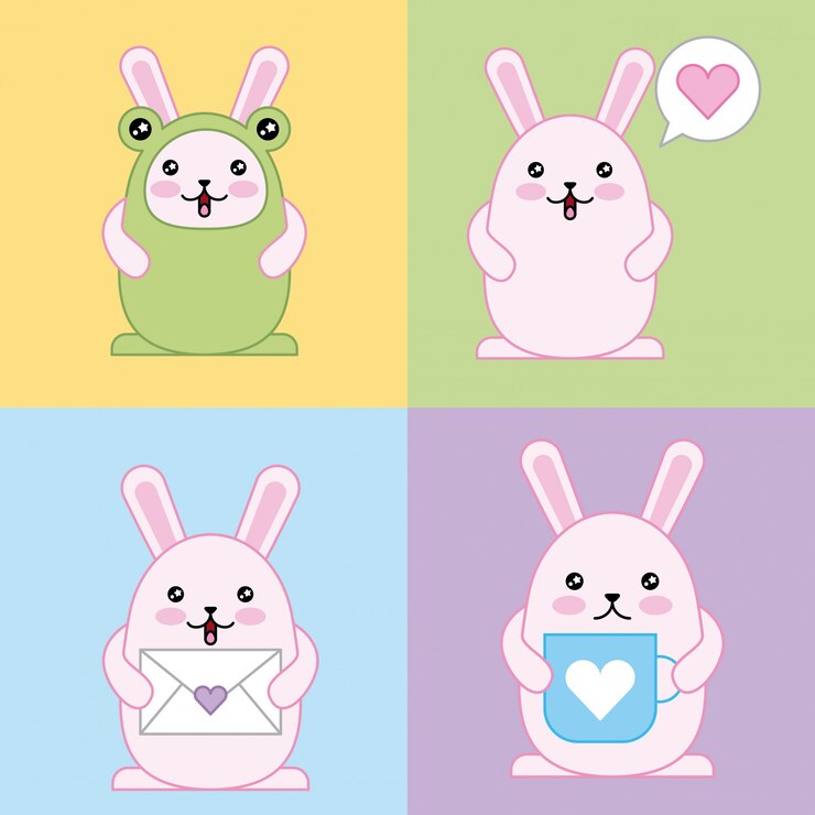 Vettore gratuito illustrazione di kawaii di giorno di pasqua