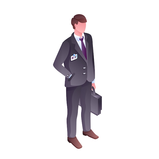 Illustrazione di manager ufficio o uomo d&#39;affari. Uomo o venditore senza volto isolato del capo