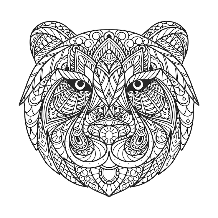Vettore gratuito illustrazione di mandala di animali disegnata a mano
