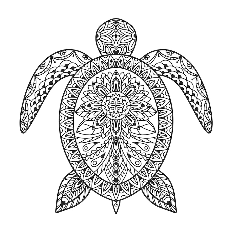 Vettore gratuito illustrazione di mandala di animali disegnata a mano