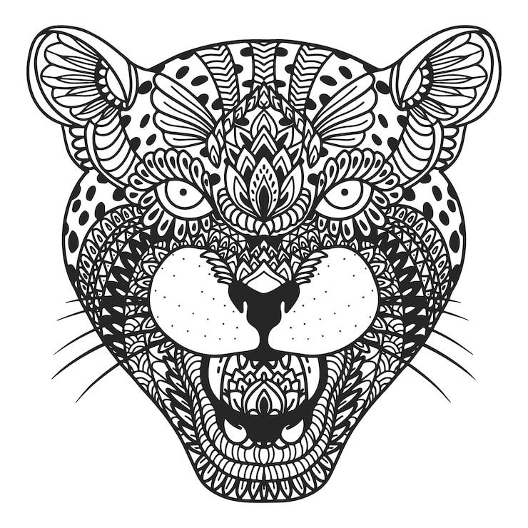Vettore gratuito illustrazione di mandala di animali disegnata a mano
