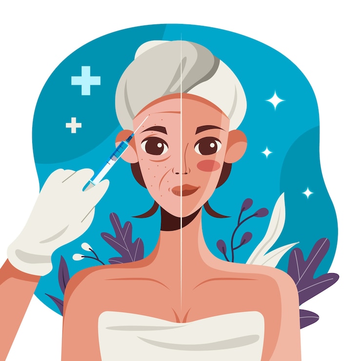 Vettore gratuito illustrazione di mesoterapia design piatto disegnato a mano