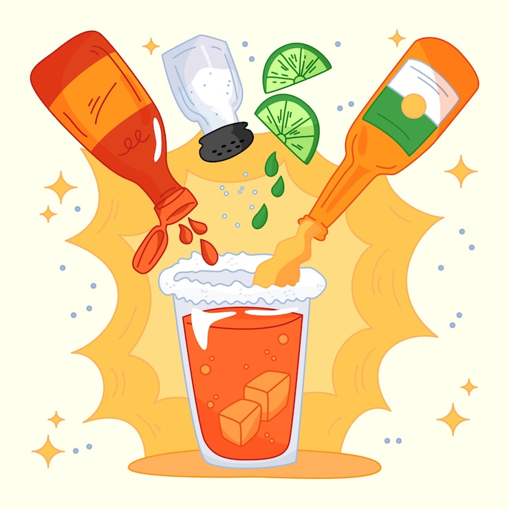 Vettore gratuito illustrazione di michelada rinfrescante disegnata a mano