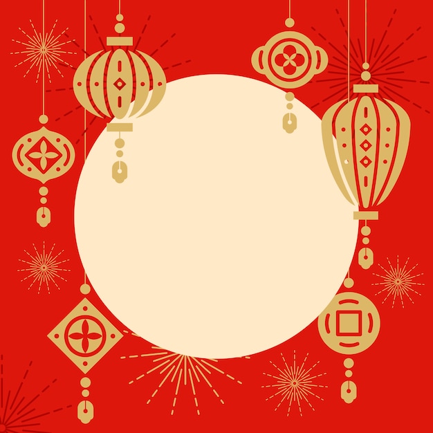 Illustrazione di mockup di nuovo anno cinese