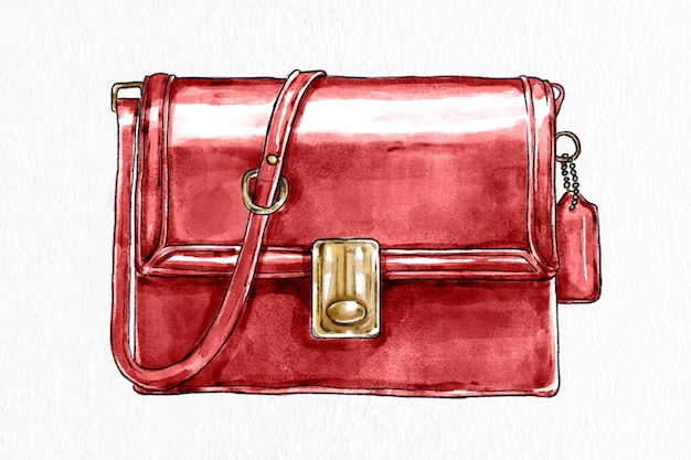 Illustrazione di moda disegnata a mano di vettore della borsa delle donne