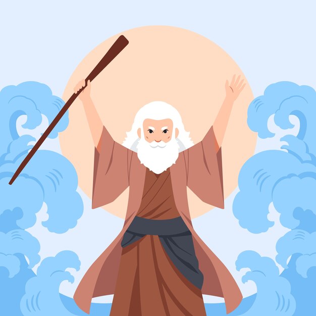 Illustrazione di Mosè disegnata a mano
