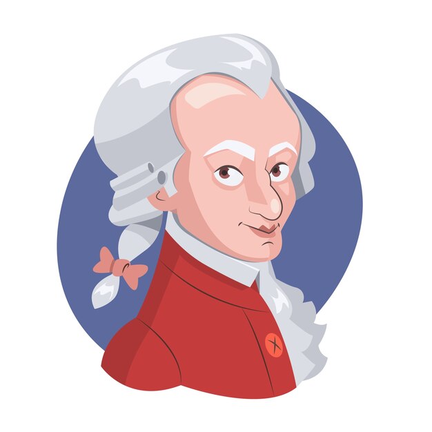 Illustrazione di Mozart disegnata a mano