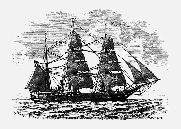 Illustrazione di nave d&#39;epoca