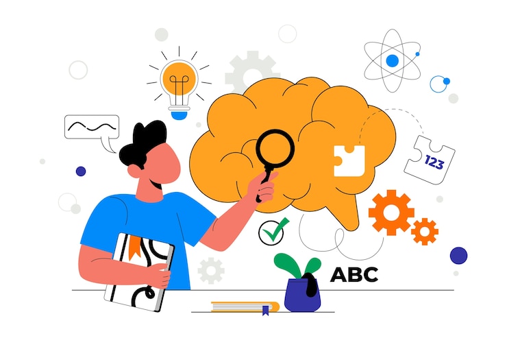 Vettore gratuito illustrazione di neuroeducazione disegnata a mano
