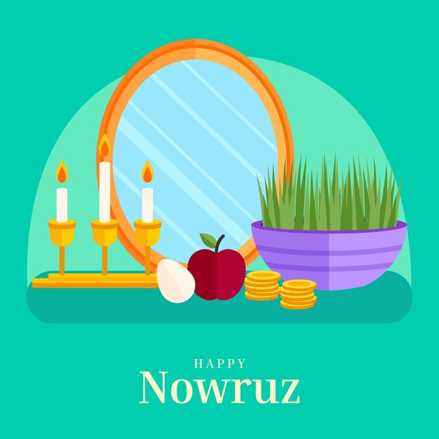 Illustrazione di Nowruz piatto