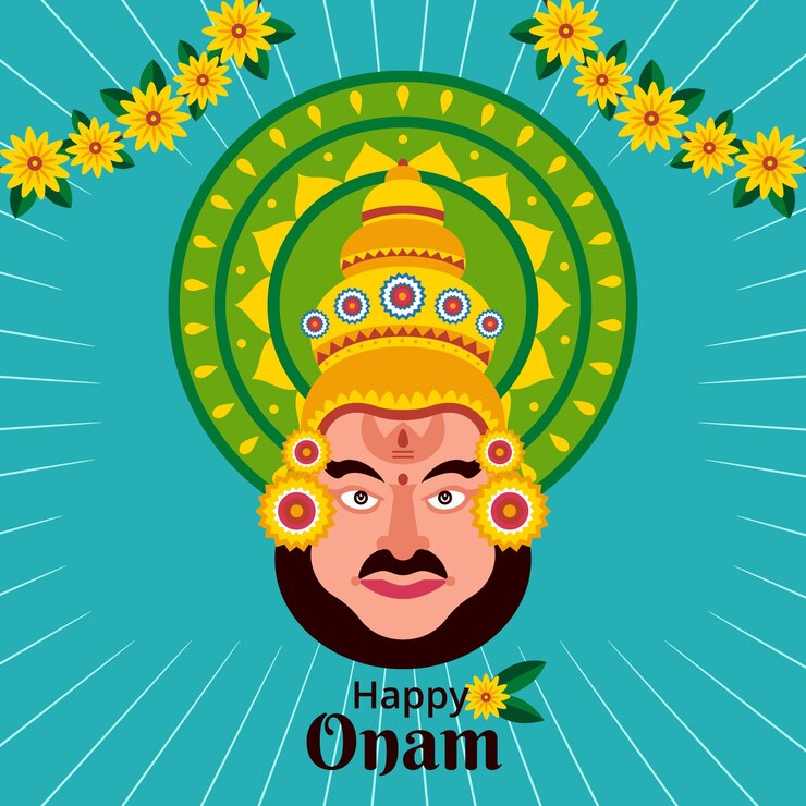 Vettore gratuito illustrazione di onam indiano piatto