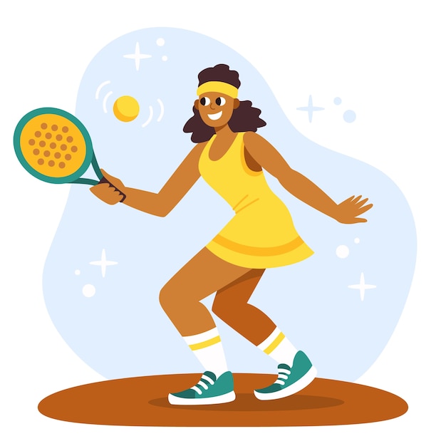 Illustrazione di padel creativa disegnata a mano
