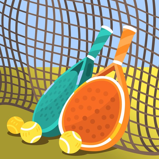 Illustrazione di padel creativa disegnata a mano